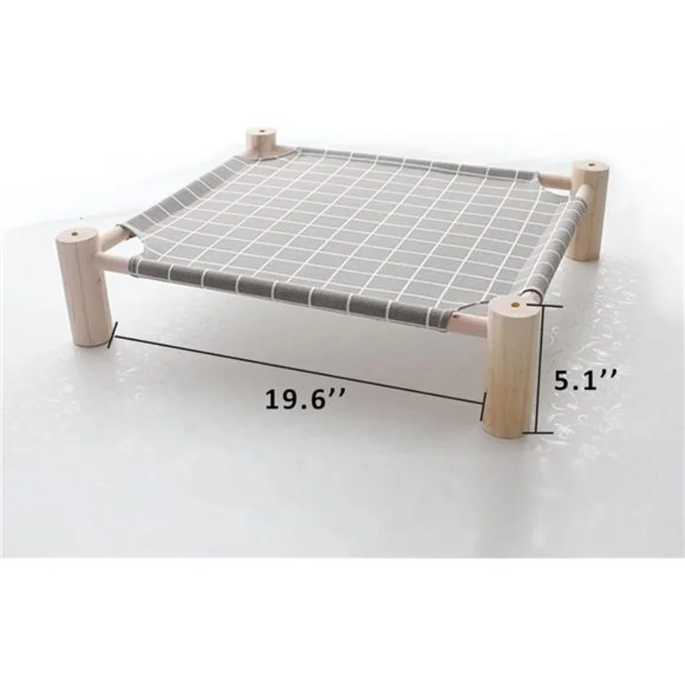 Cat/Dog Bed,Wooden PetHammock Bed,Elevated Breathable Dog Bed,DetachablePortable